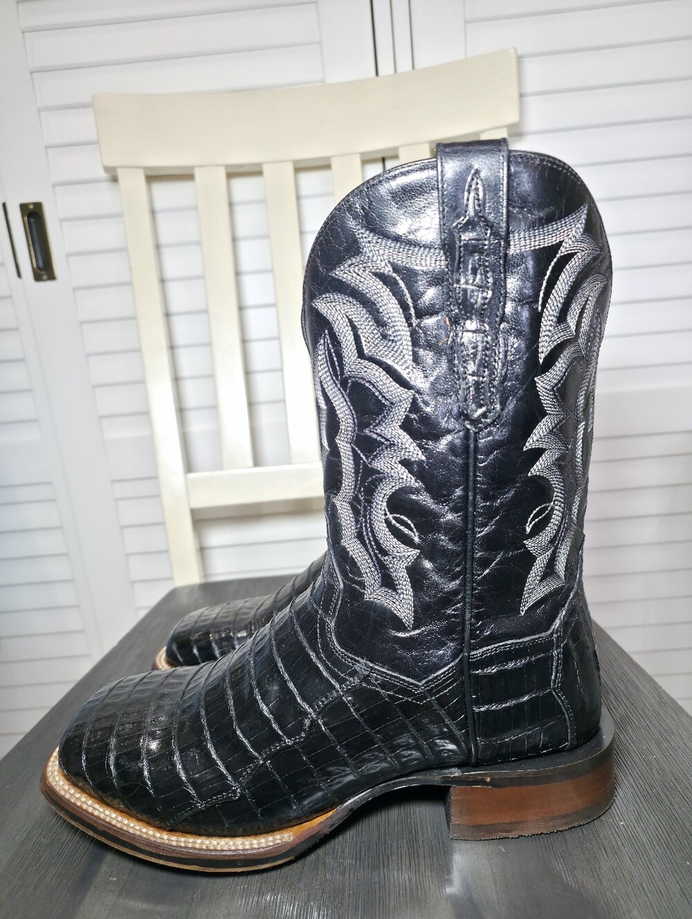Dan Post Kingsly Caiman Western Boots Broad Square Toe DP4805 Men's Size 10 EW